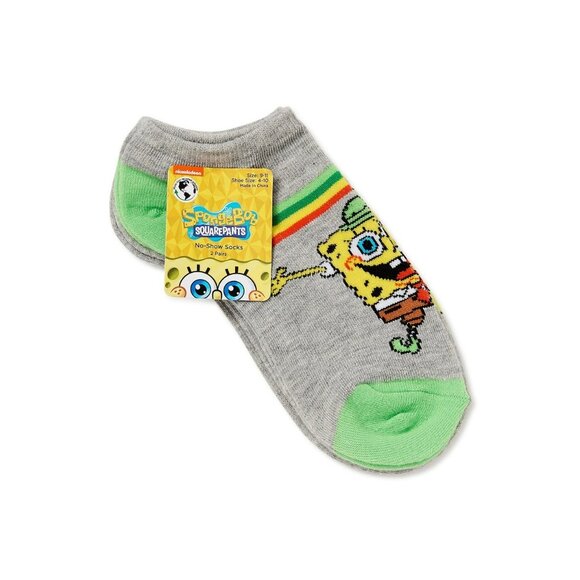 Spongebob Women's Novelty St. Patrick's Day Comfy Spandex No Show Sock, 2 Pack - Picture 2 of 2